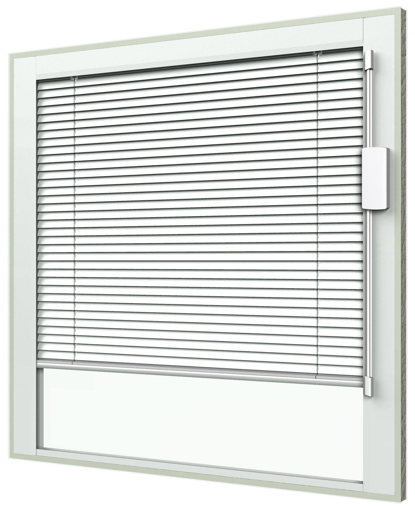 Blink Blinds + Glass - blinds between glass for fixed windows - raise/lower/tilt operator